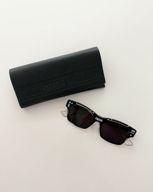 Dior Black Sunglasses with Gold Cage