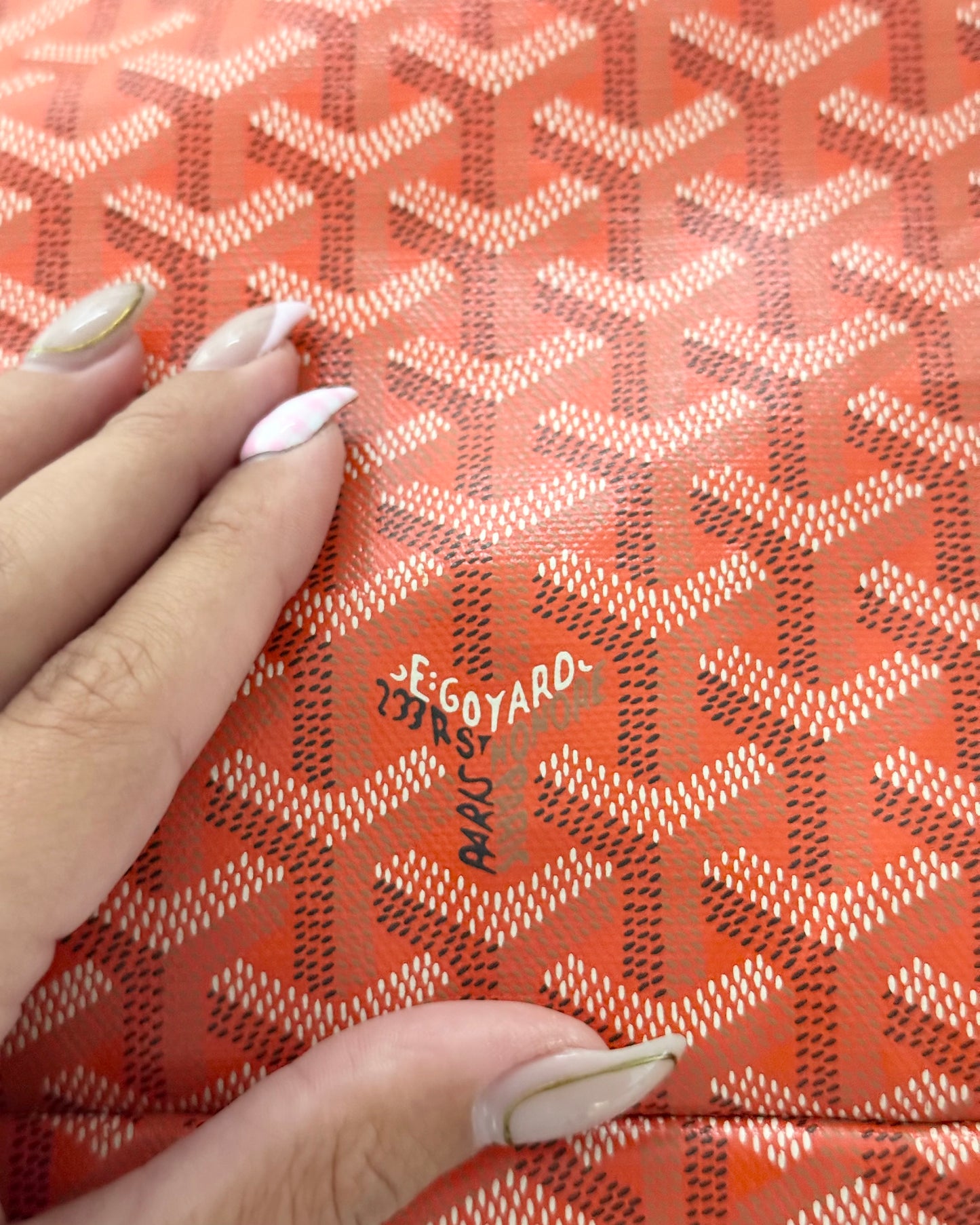 Goyard Orange Chevron Printed Coated Canvas Boheme PM Bag