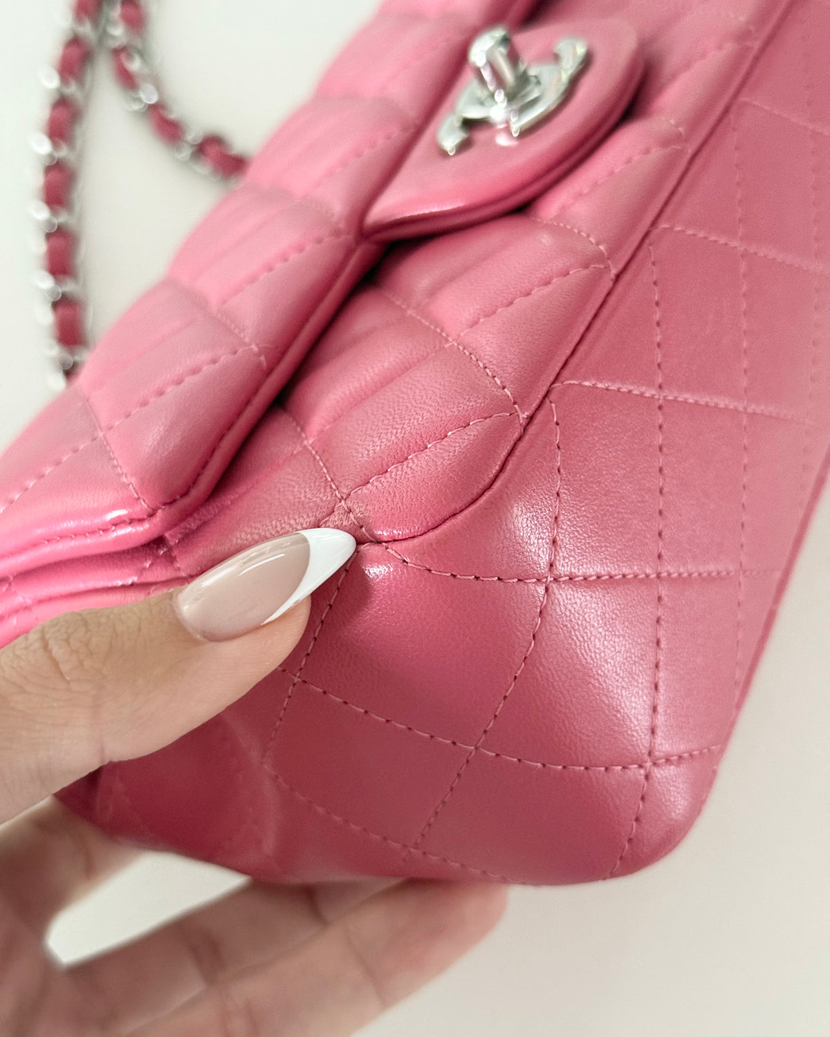 Chanel Pink Quilted Leather Rectangle Mini