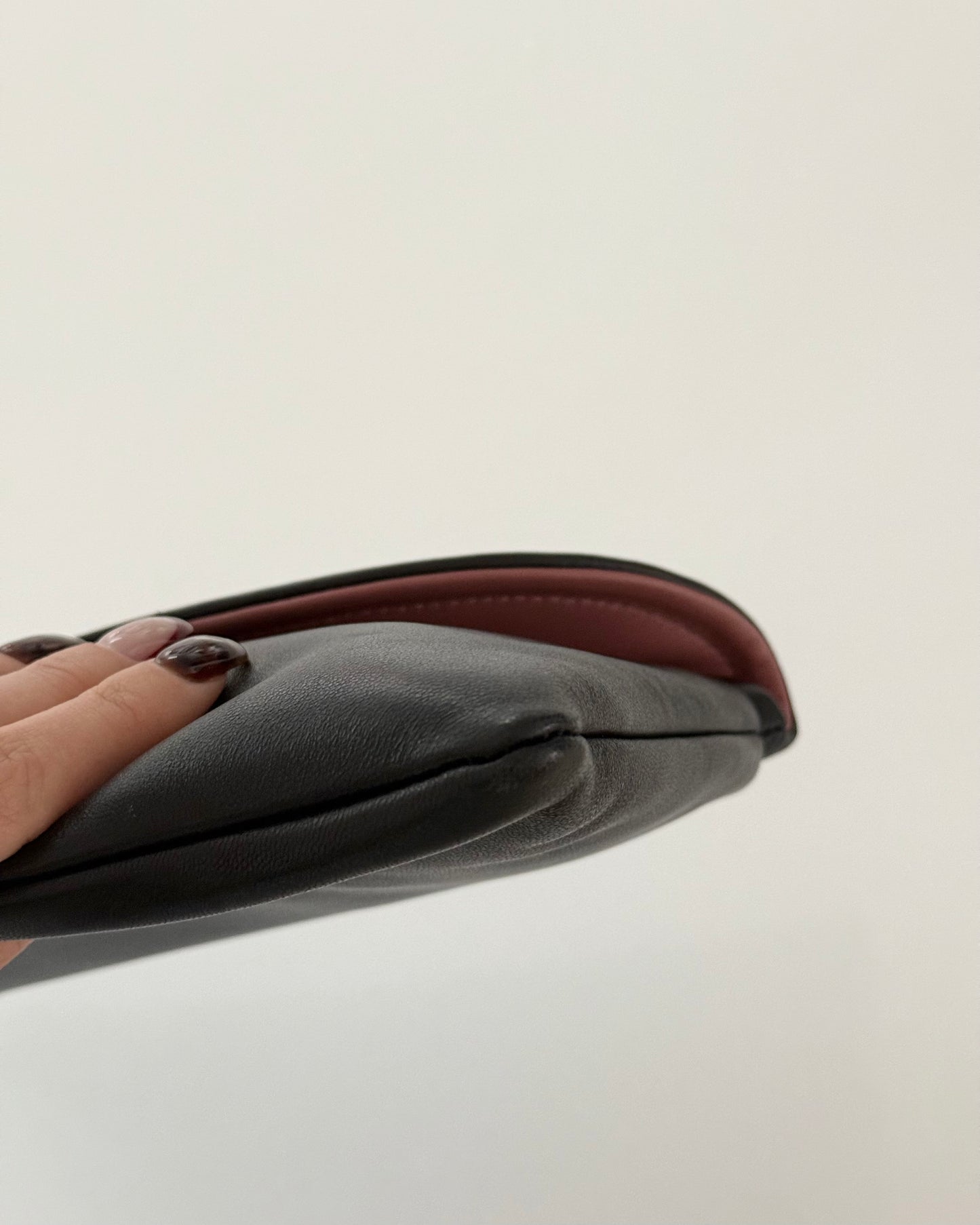 Valentino Black Turnlock Logo Clutch