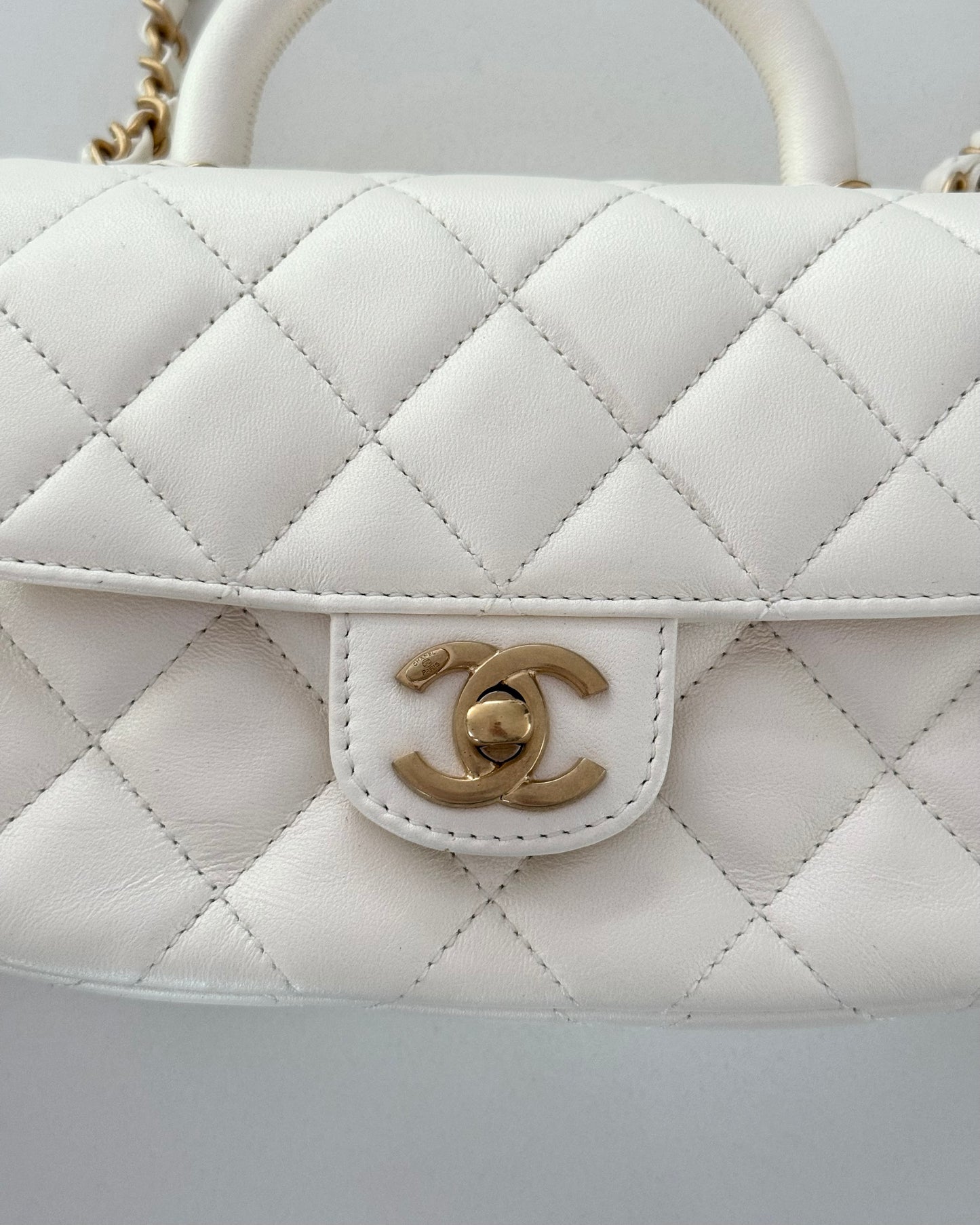 Chanel Pearlized White Baywatch Top Handle Bag