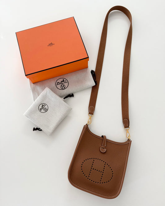 Hermes Gold Evelyne 16 TPM with Gold Hardware