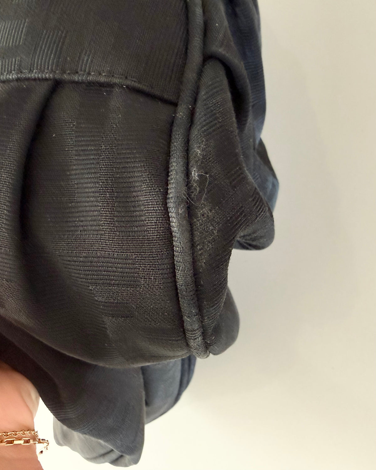 Fendi Black Vintage Canvas Zucca Mia Tote