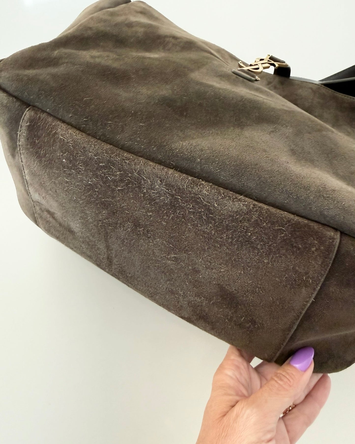 Saint Laurent Brown Suede Bea Tote Bag