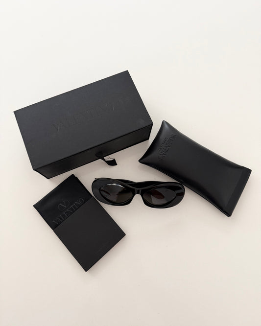 Valentino Black Oval/Cat Eye Sunnies