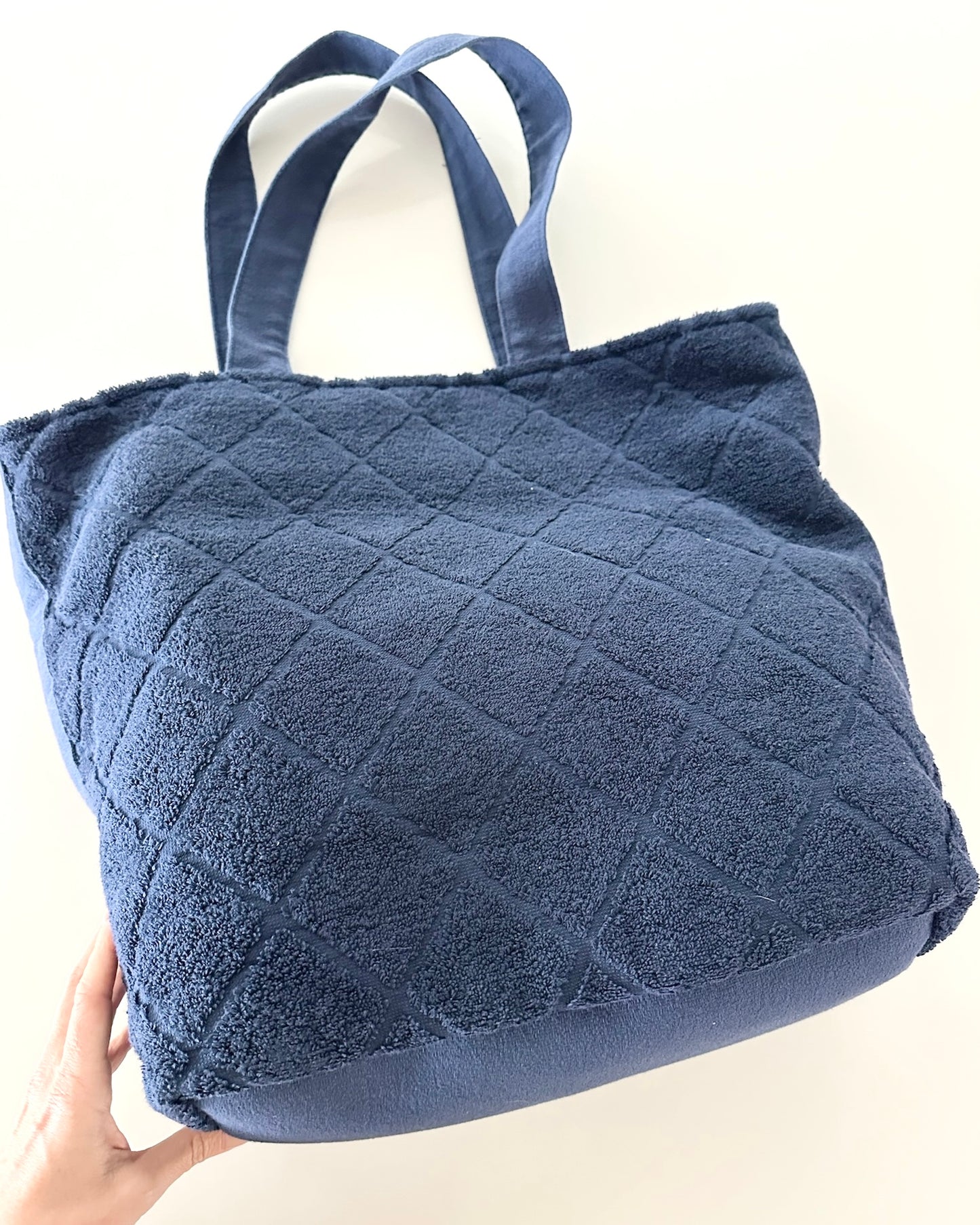 Chanel Navy Terry Cloth Beach Bag/Towel/Pouch Set