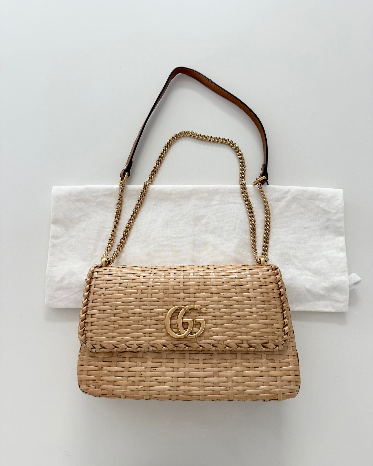 Gucci Limited Edition Wicker Basket Marmont Bag