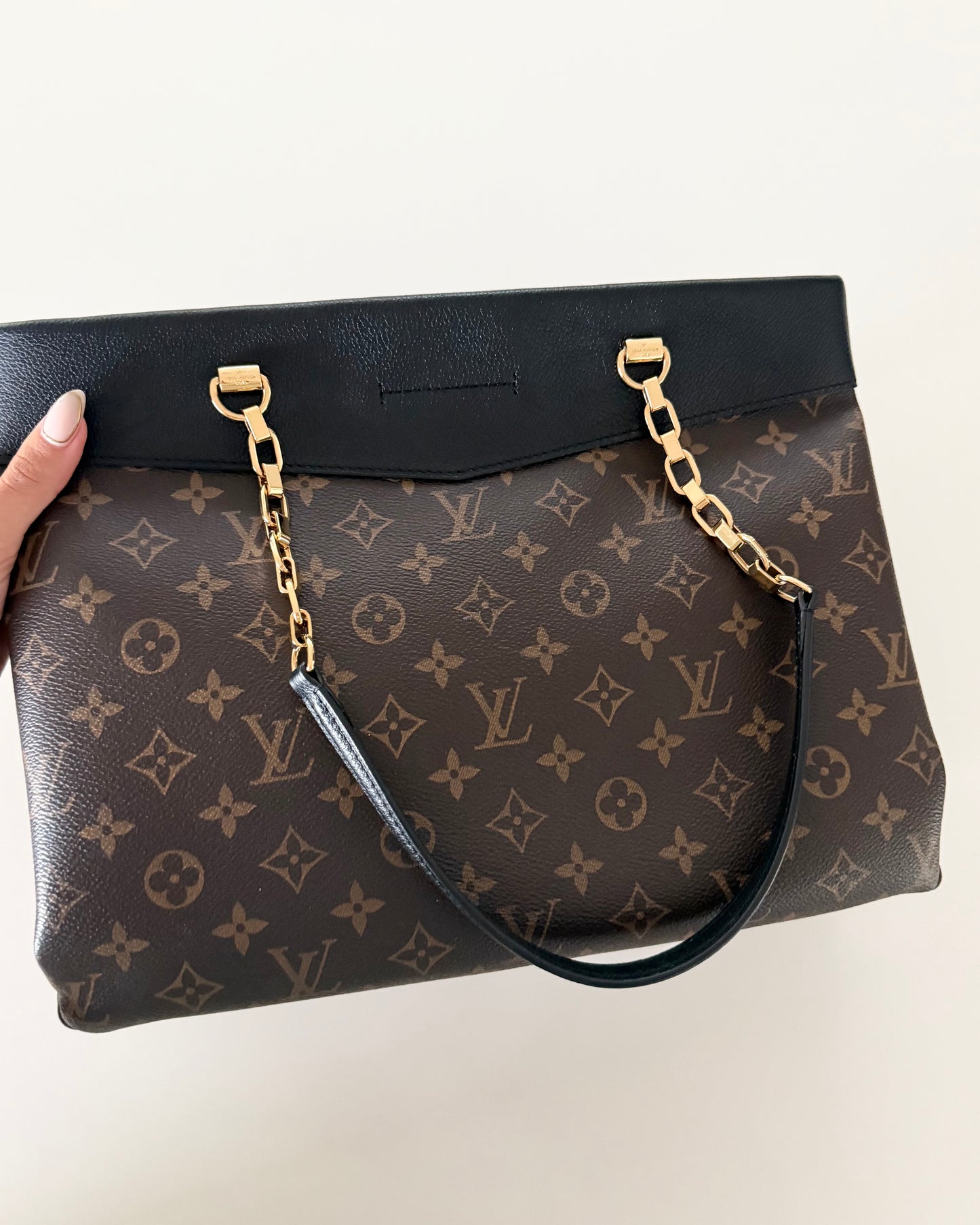 Louis Vuitton Monogram and Black Pallas Shopper Tote from 2016