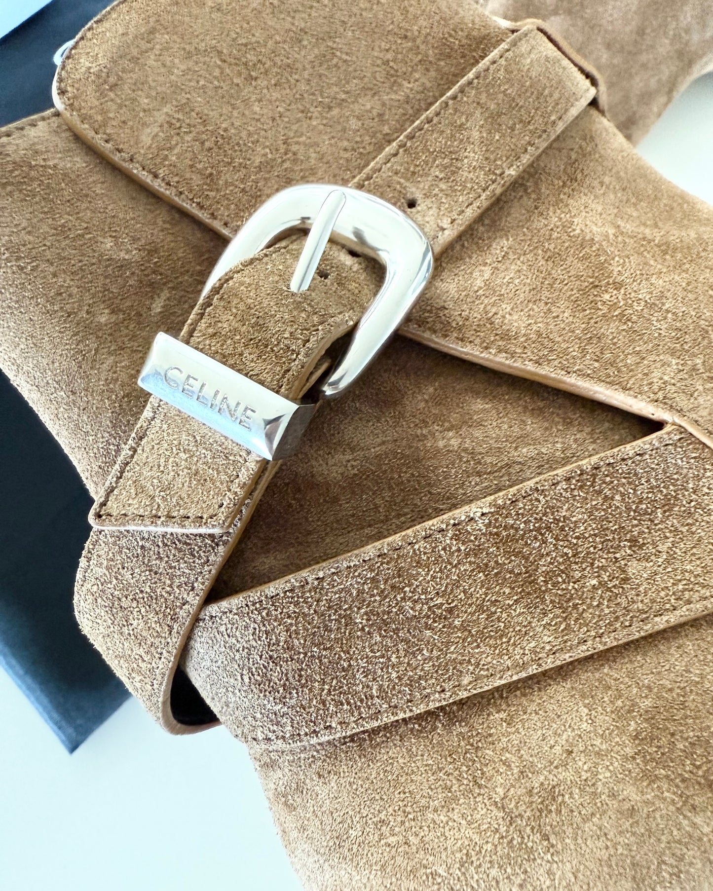 Celine Verneuil Jodphur in Suede Camel Boots Size 41