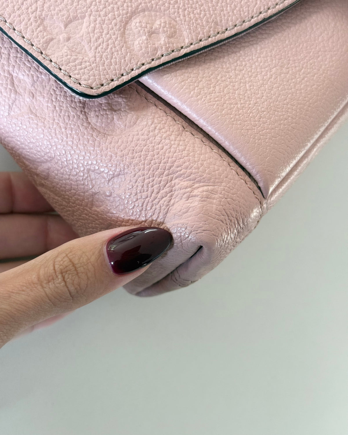Louis Vuitton Pink/Rose Poudre Monogram Empreinte Leather Blanche BB Bag from 2018