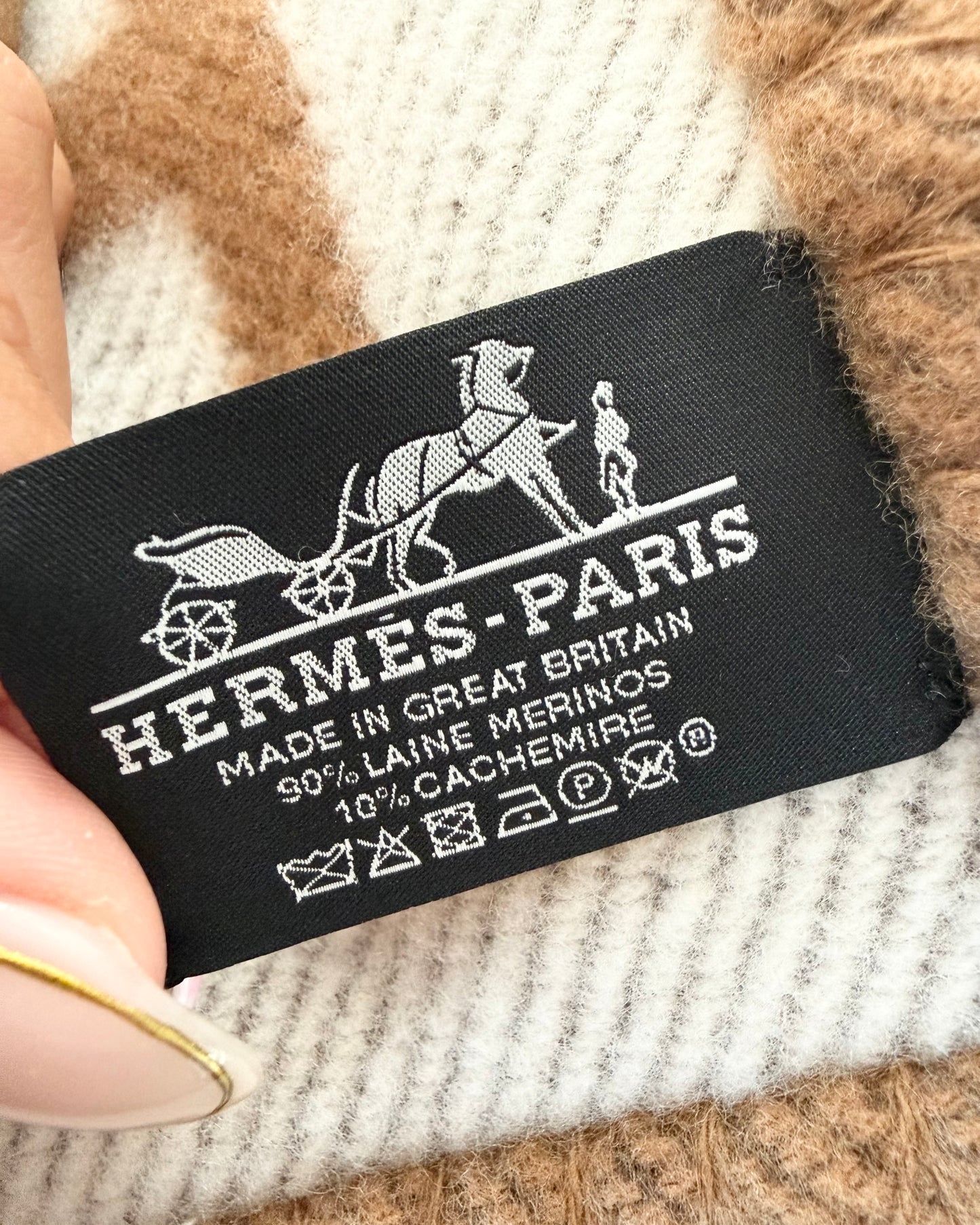 Hermes Camel Wool/Cashmere Avalon Blanket