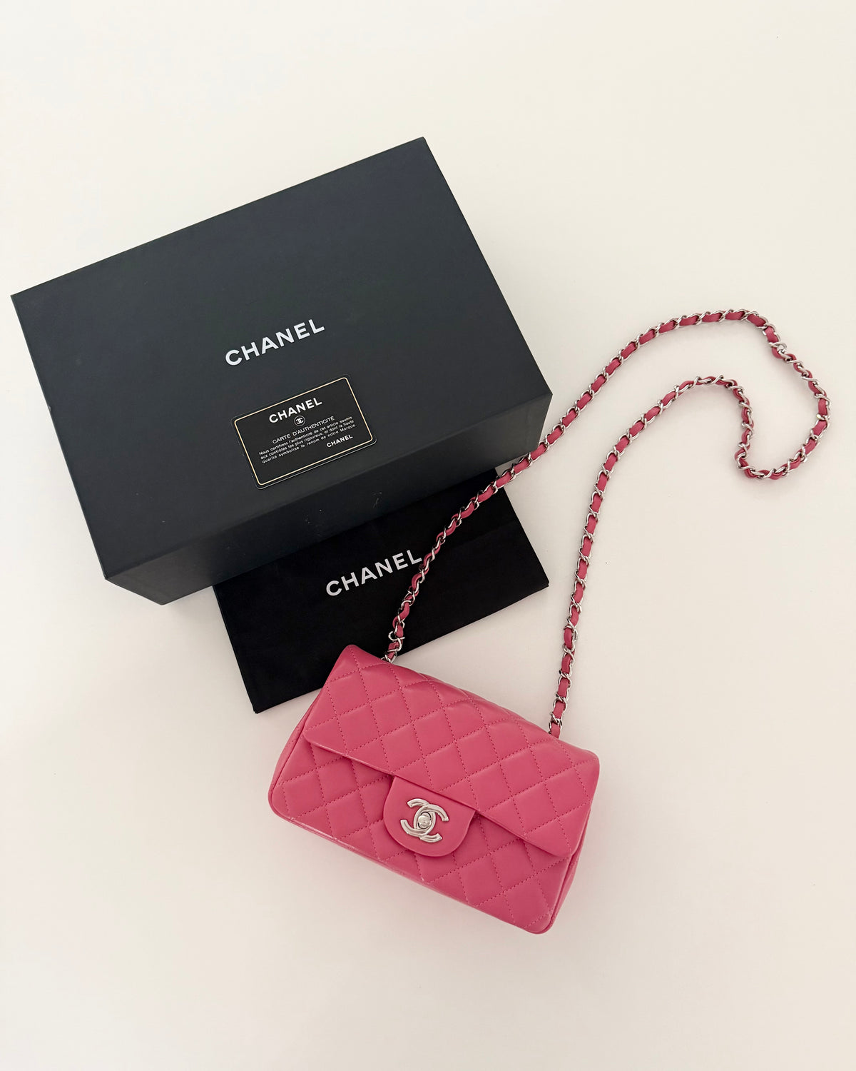 Chanel Pink Quilted Leather Rectangle Mini