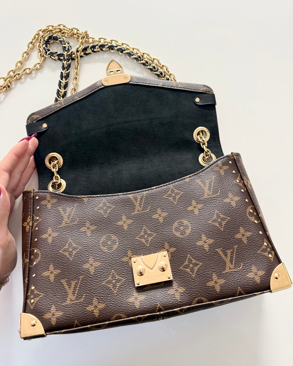 Louis Vuitton Monogram Canvas Studded Trunkie Bag