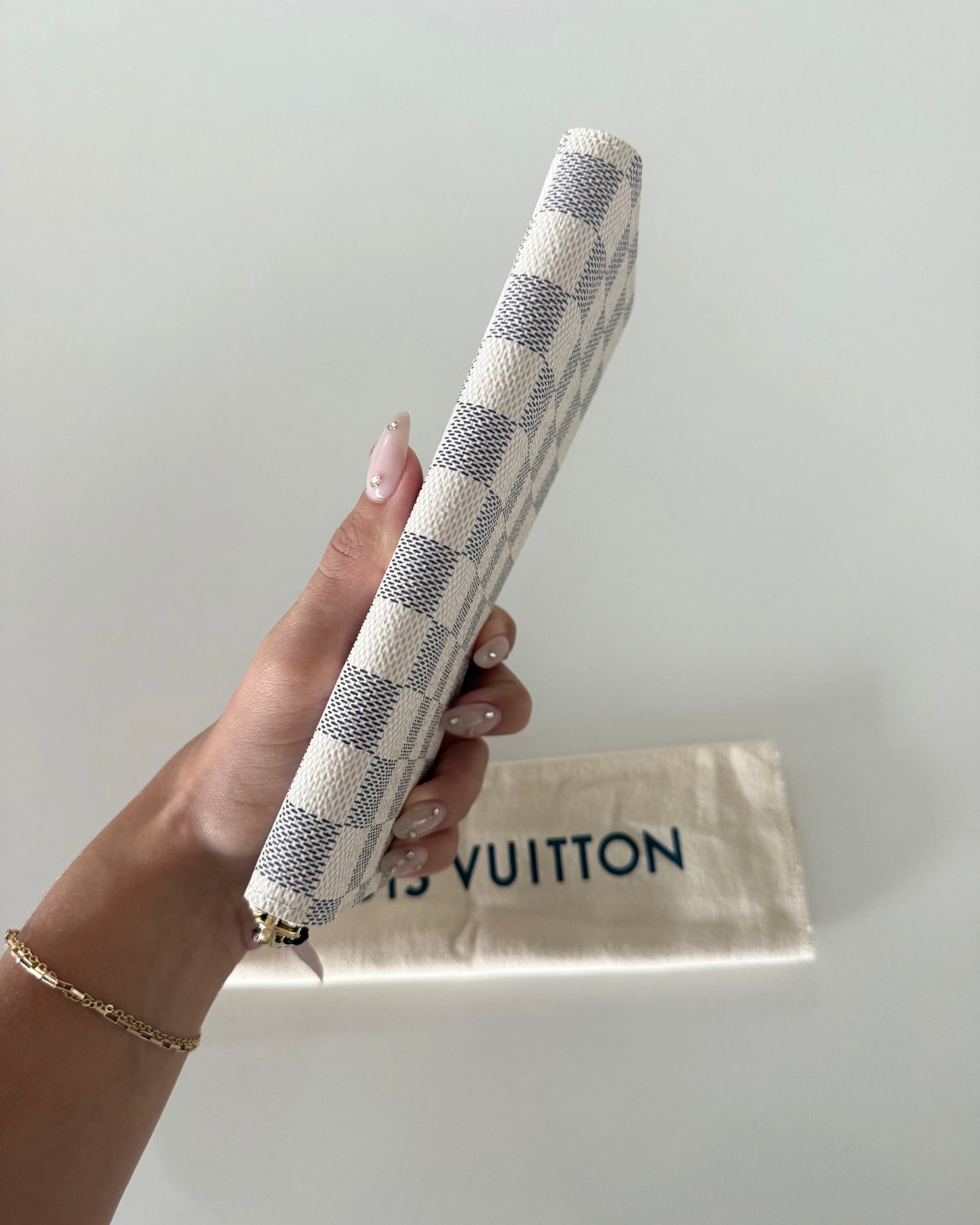 Louis Vuitton Damier Azur Rose Ballerine Clemence Wallet