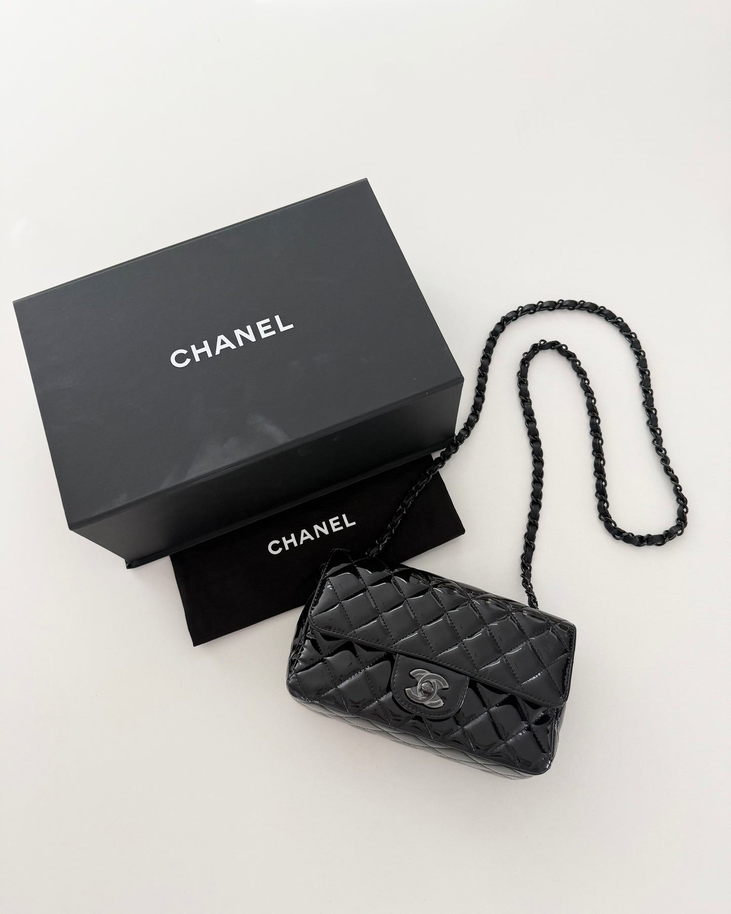 Chanel SO Black Patent Mini