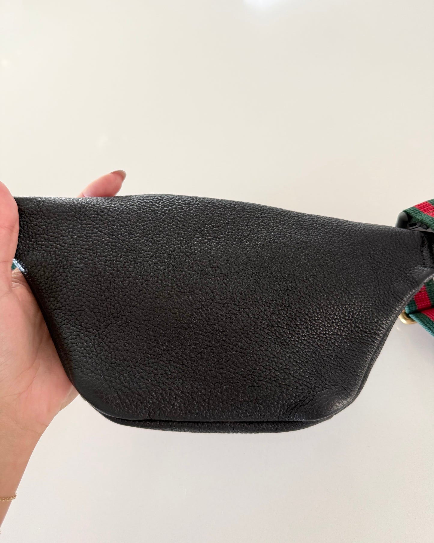 Gucci Black Leather Small Logo Belt Bag