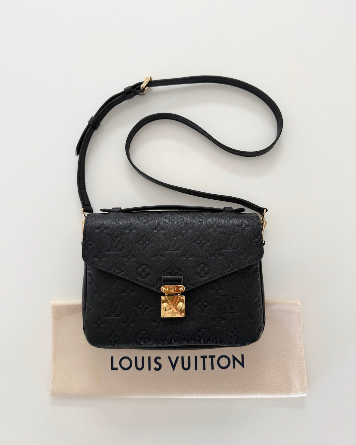 Louis Vuitton Black Monogram Empreinte Leather Pochette Metis Bag