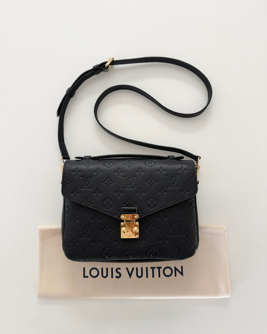 Louis Vuitton Black Monogram Empreinte Leather Pochette Metis Bag