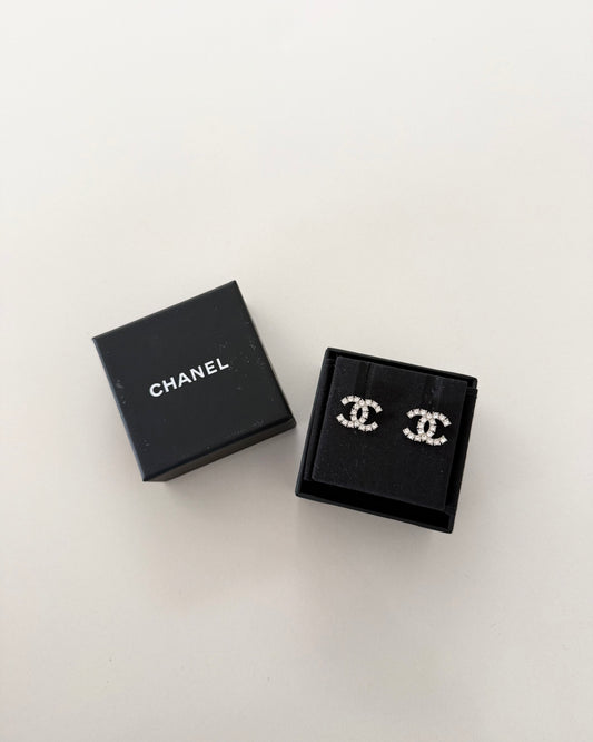 Chanel Silver Crystal Studs from B19