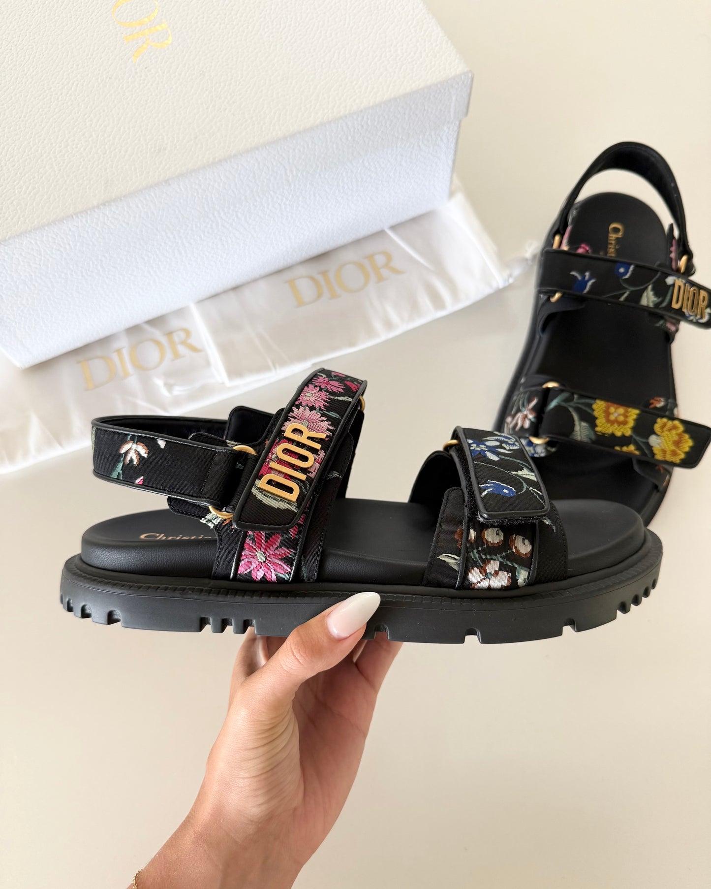 Christian Dior Floral Dioract Dad Sandals Size 39