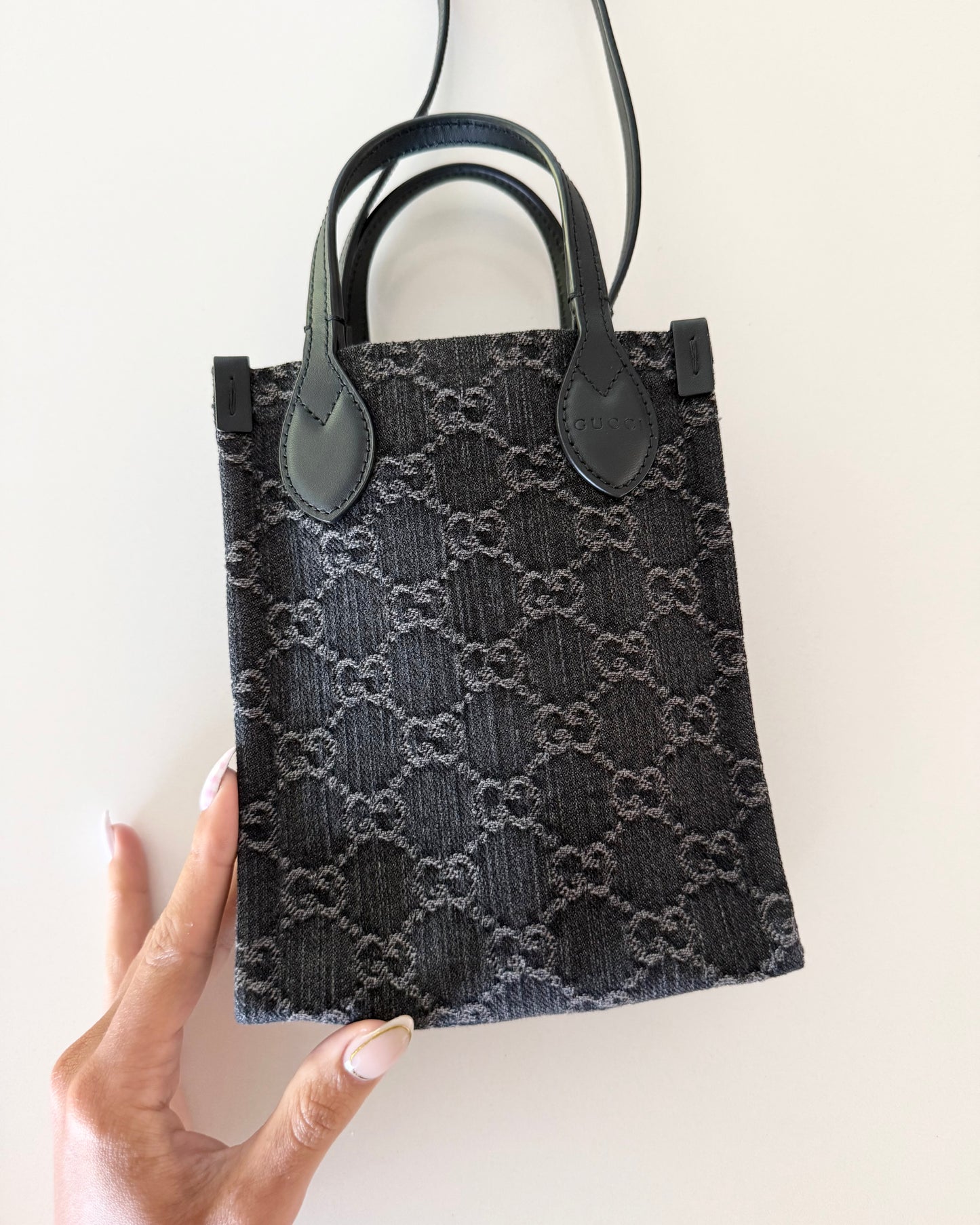 Gucci Black Denim and Leather Mini Tote