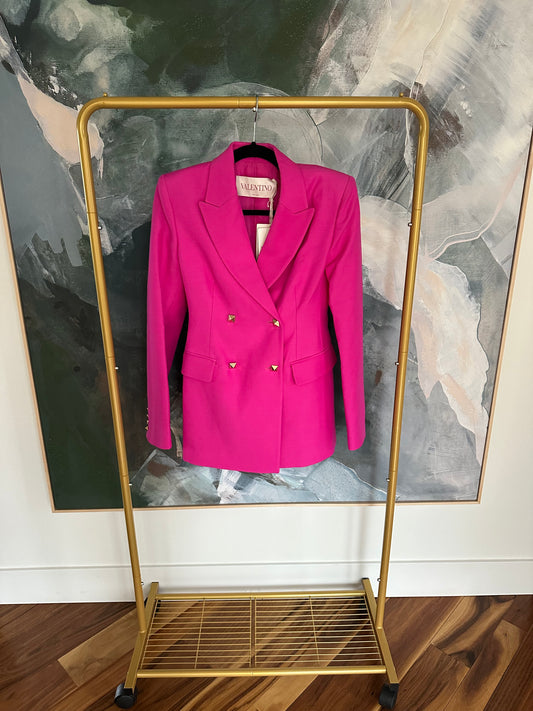 Valentino Bright Pink Rockstud Blazer size 40/4