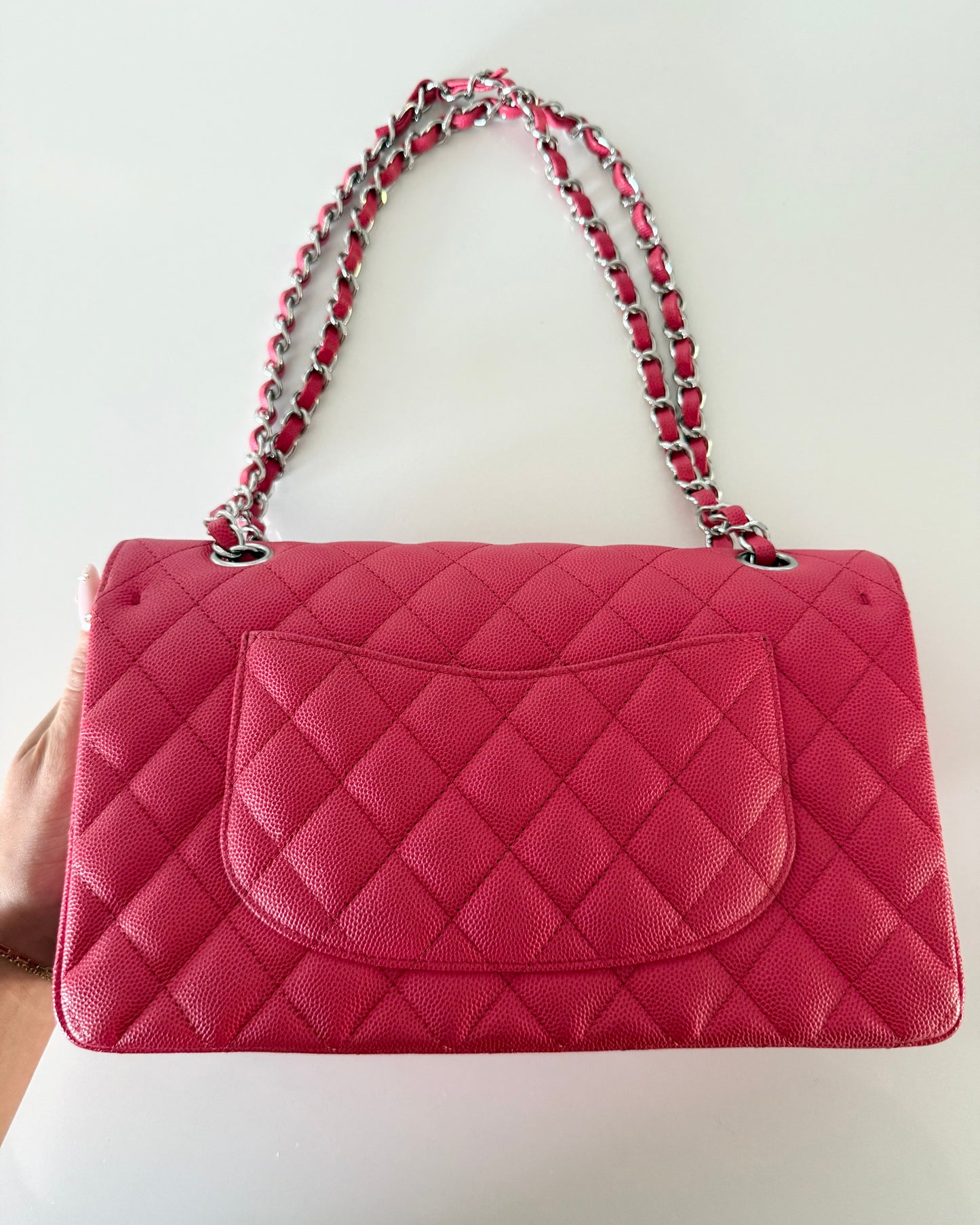 Chanel Red/Coral 11.12 Medium Classic Double Flap