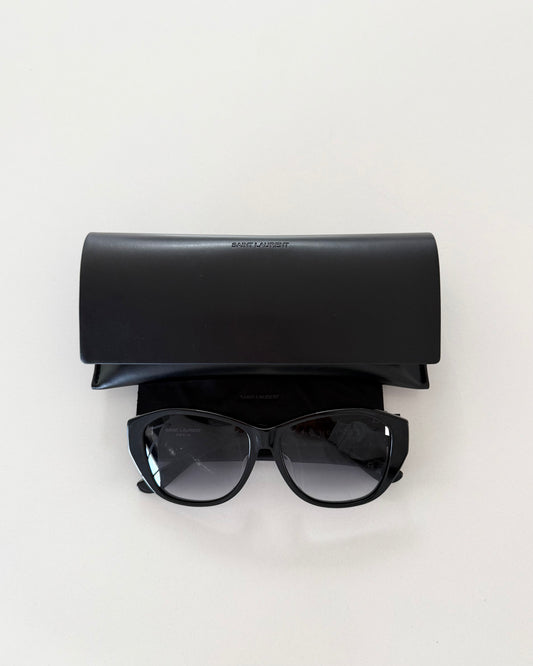 Saint Laurent Black Roundish Sunnies