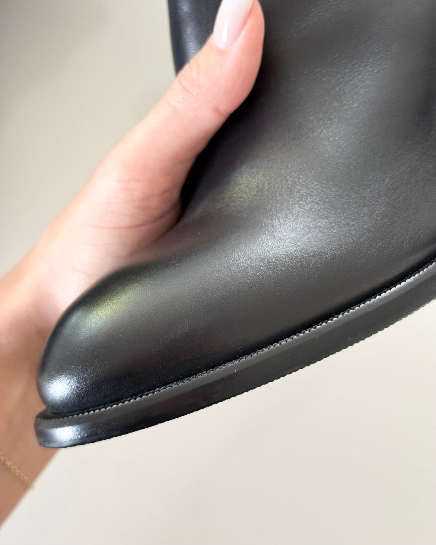 Louis Vuitton Black Leather Heeled Boots Size 38.5