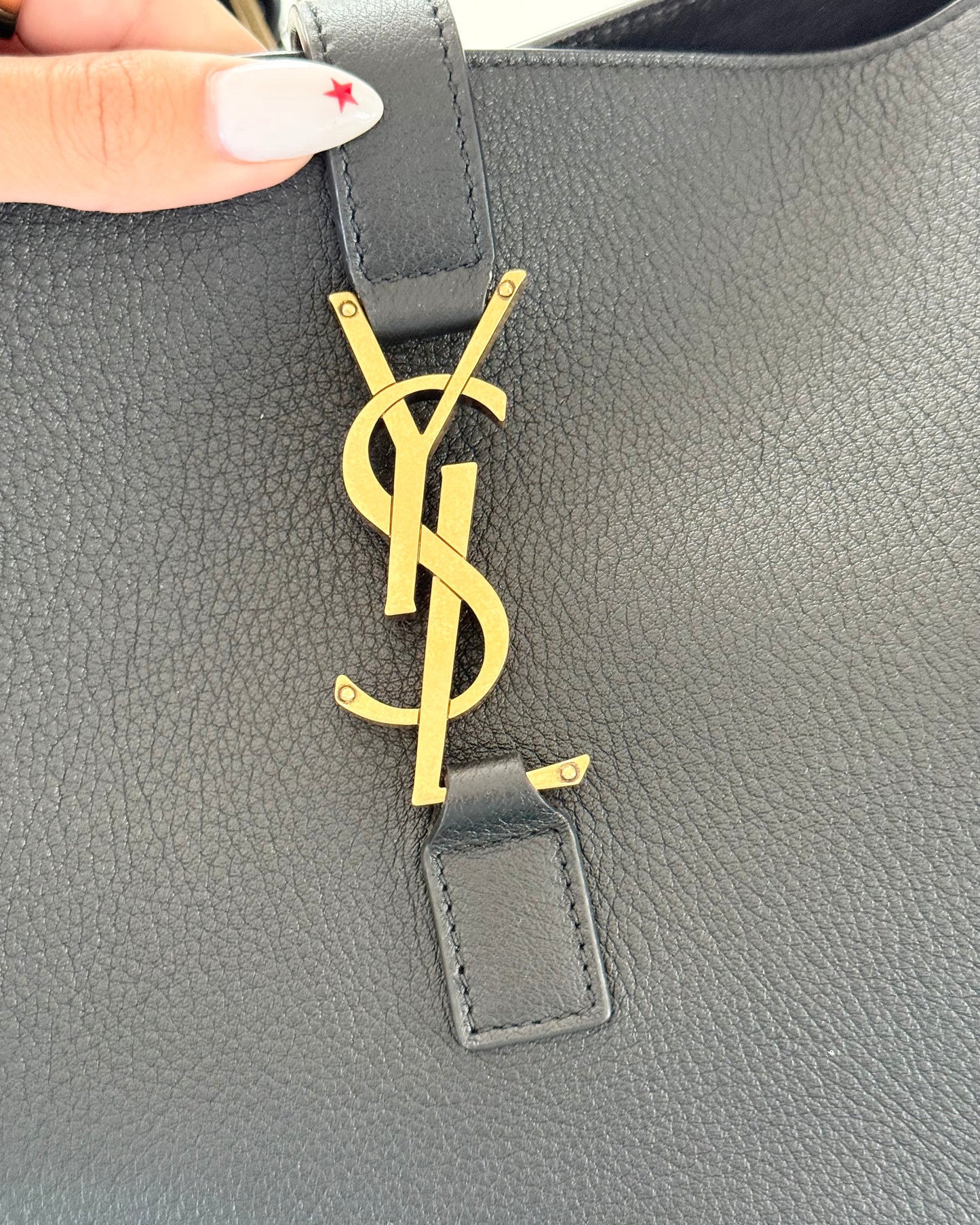 Saint Laurent Black Leather Le5A7 Hobo from 2024