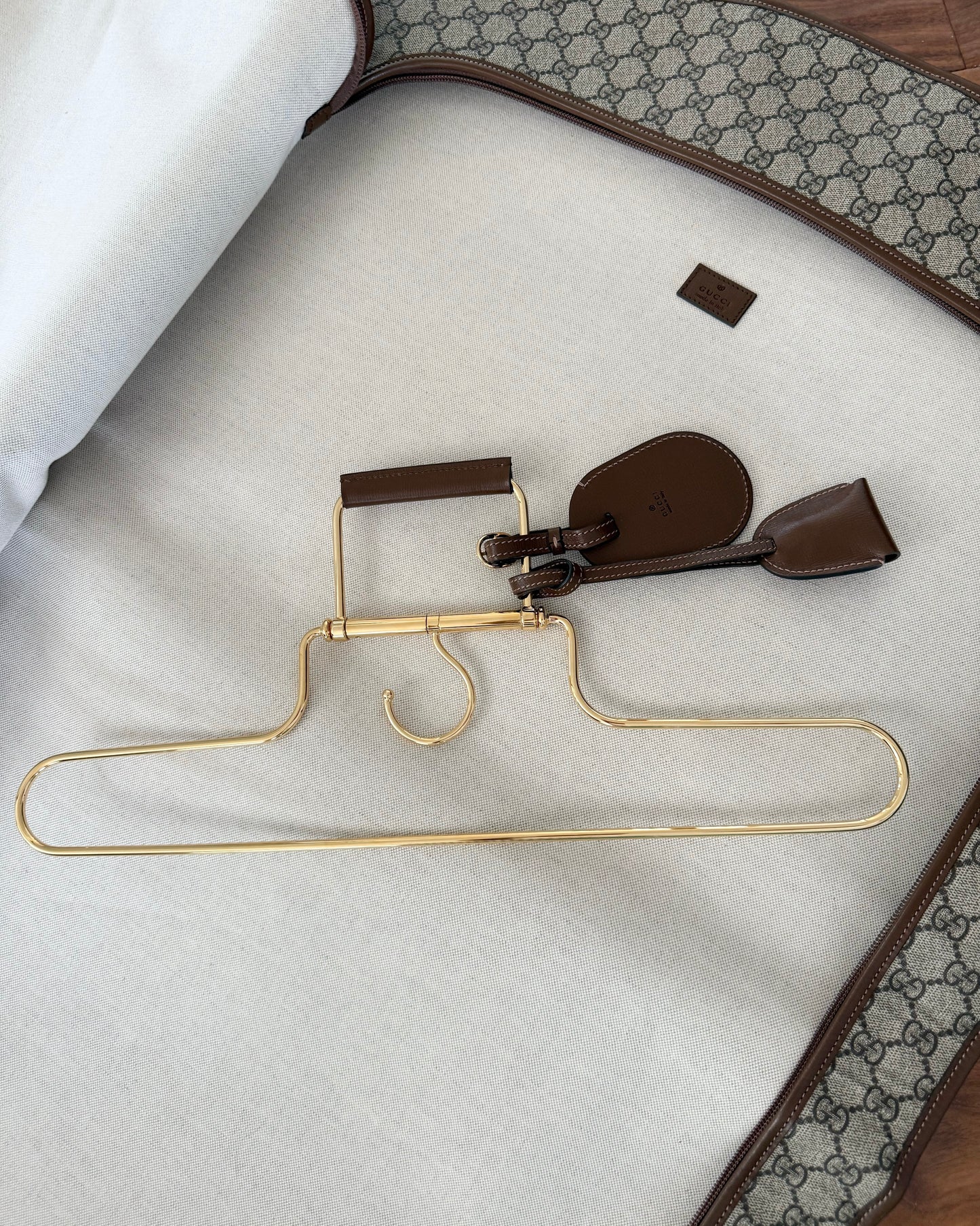 Gucci Beige/Brown Supreme Coated Canvas and Leather Garment Bag