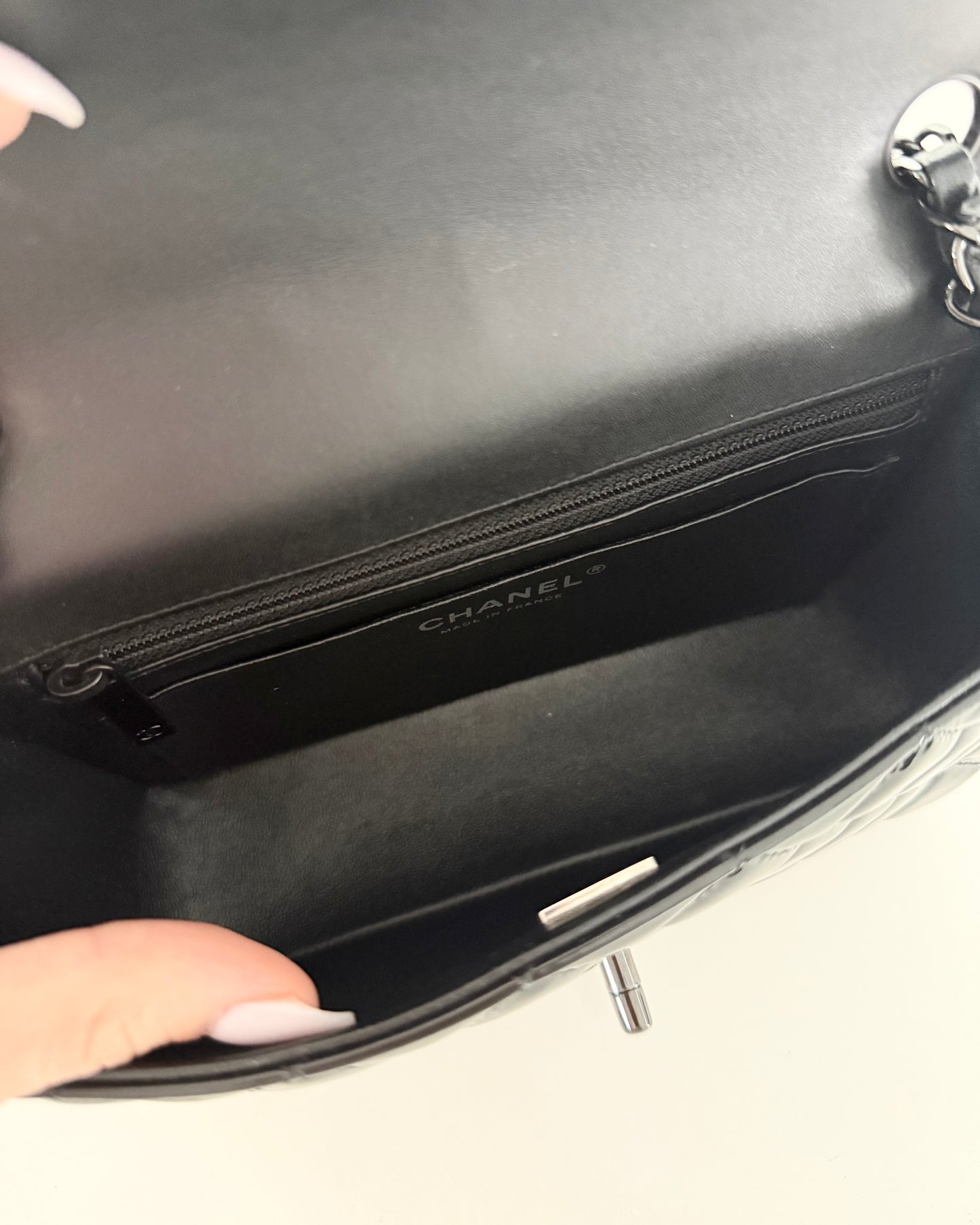 Chanel SO Black Patent Mini