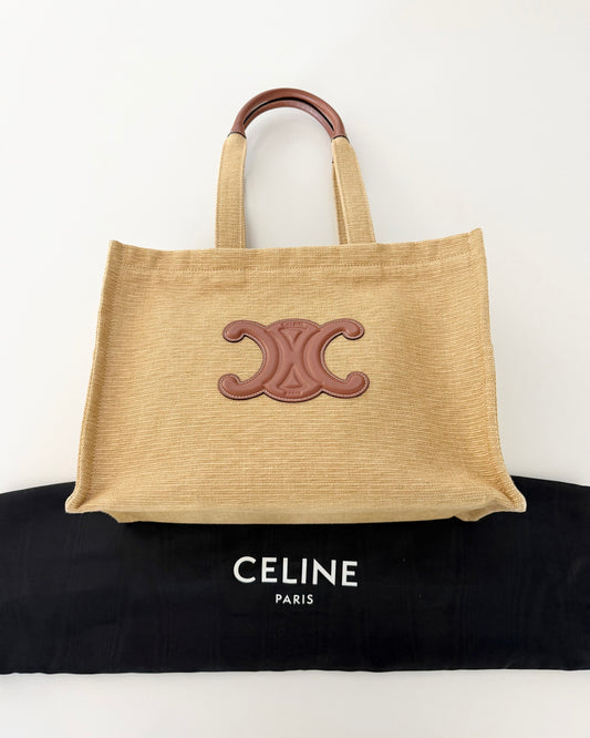 Celine Natural Canvas Large Cabas Thais Tote
