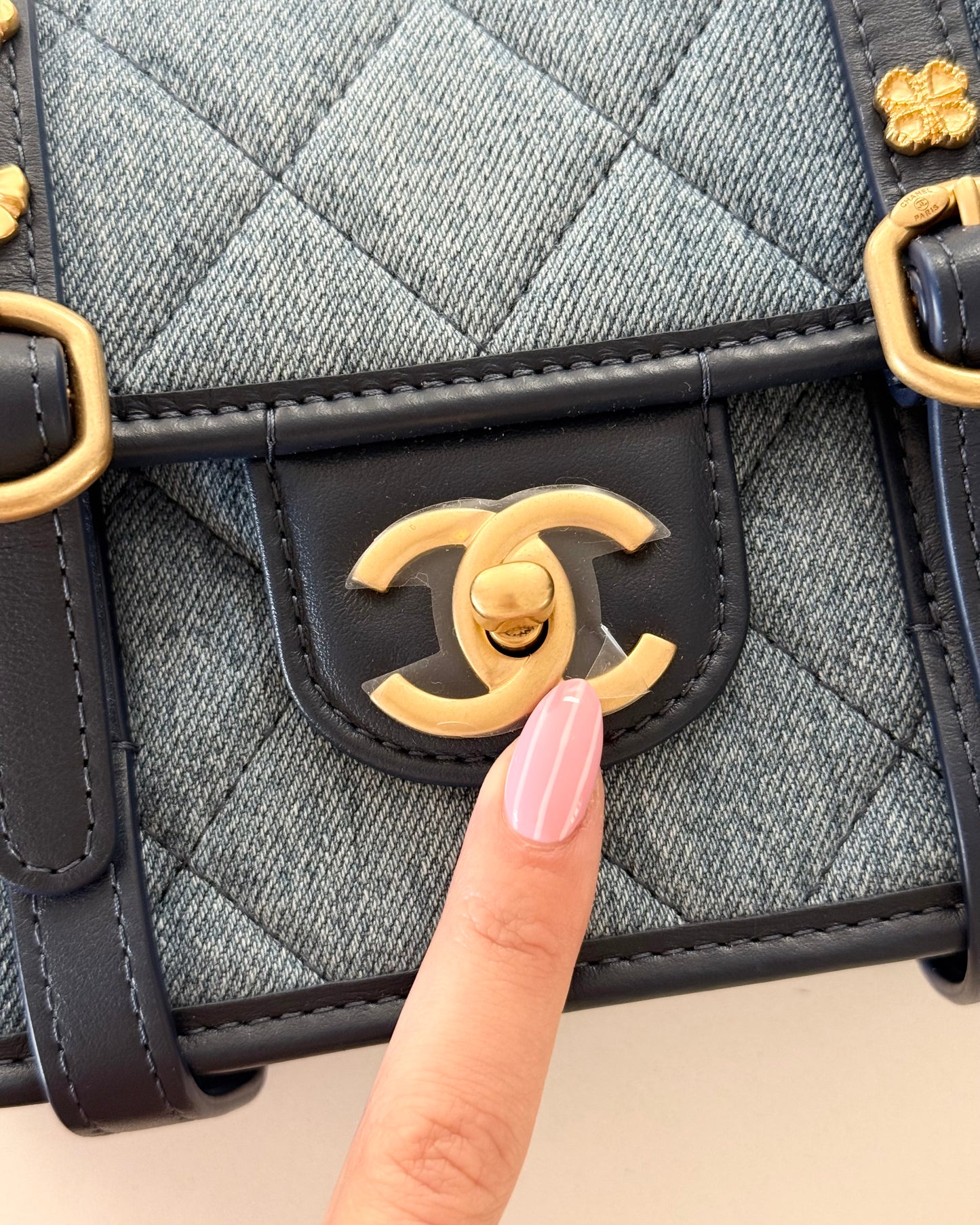 Chanel RARE Limited Edition Ombre Denim Quilted Mini Matelasse Messenger Flap Bag