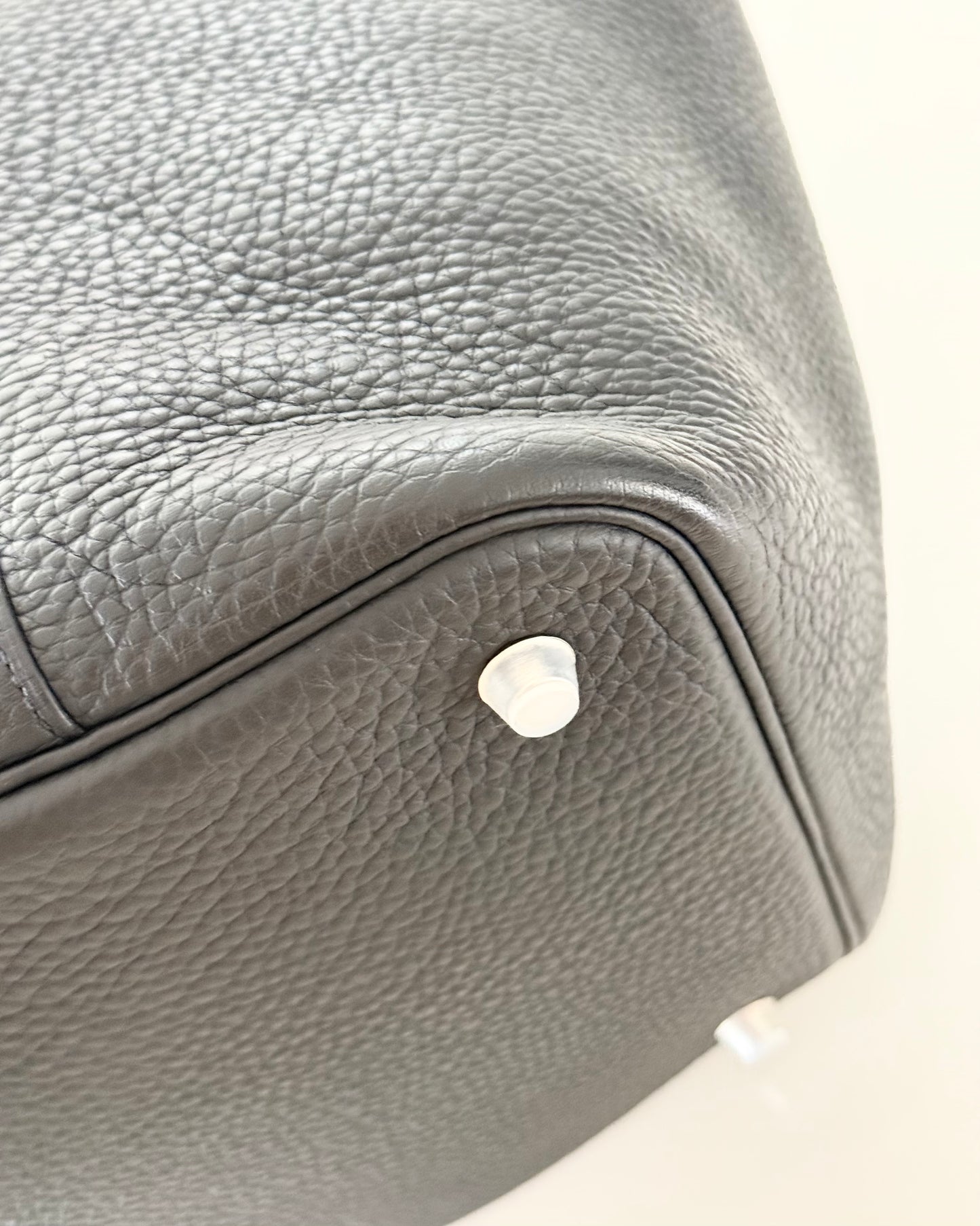 Hermes Black Clemence Picotin 22 with Palladium Hardware from 2020 (Y)