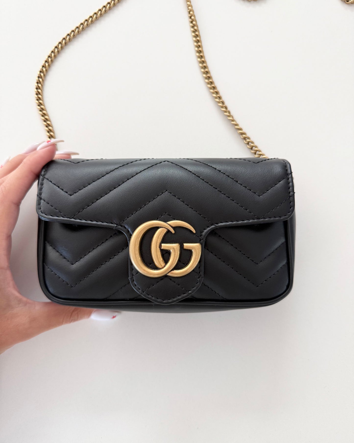 Gucci Black Leather Super Mini Bag