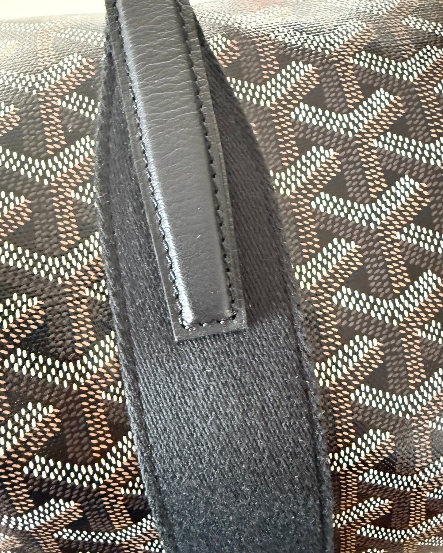 Goyard Black Chevron Print Coated Canvas Barrel Sport 40 Duffle Bag