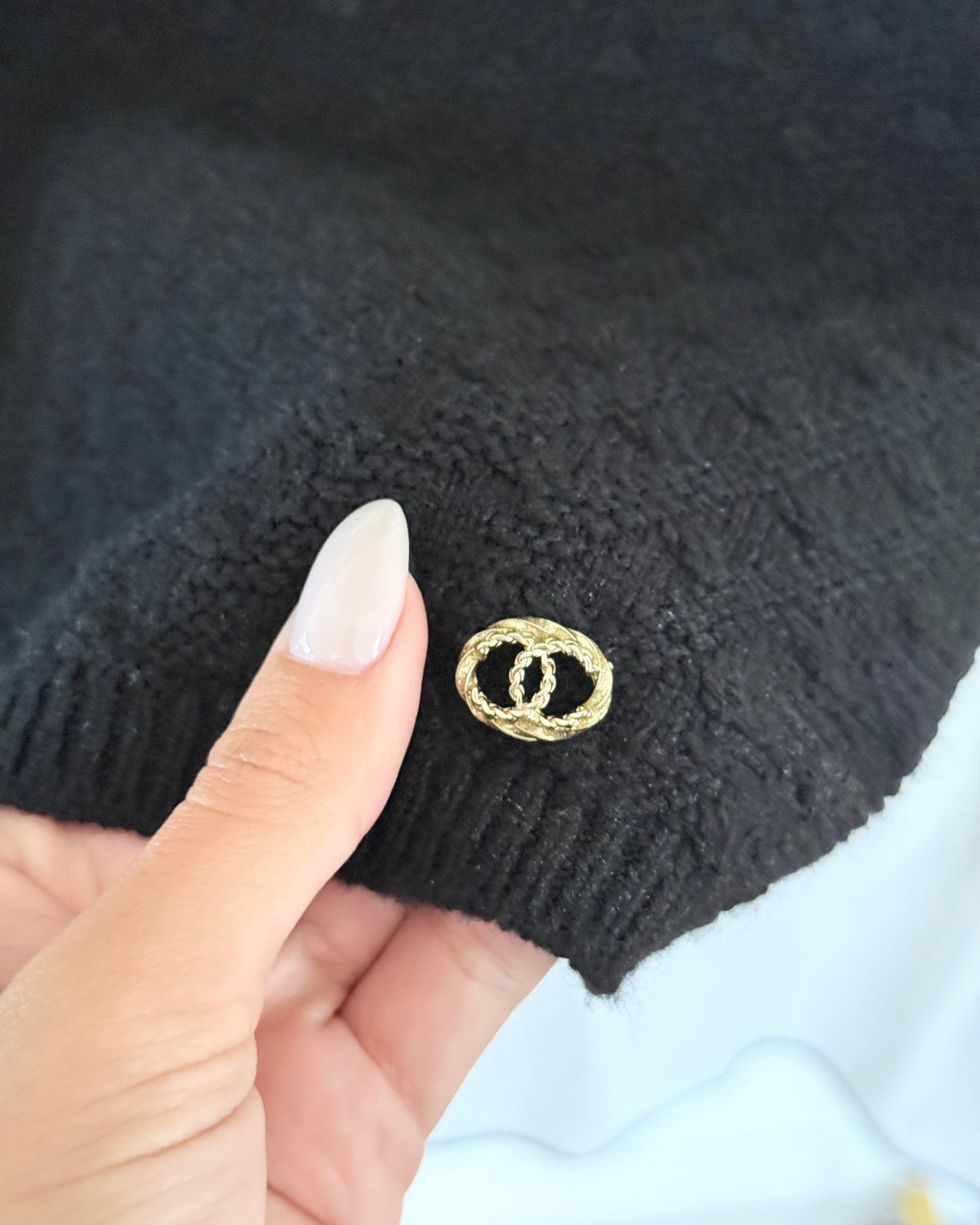 Chanel Black Knit and Chain Detail Tank from 2023 Size 36