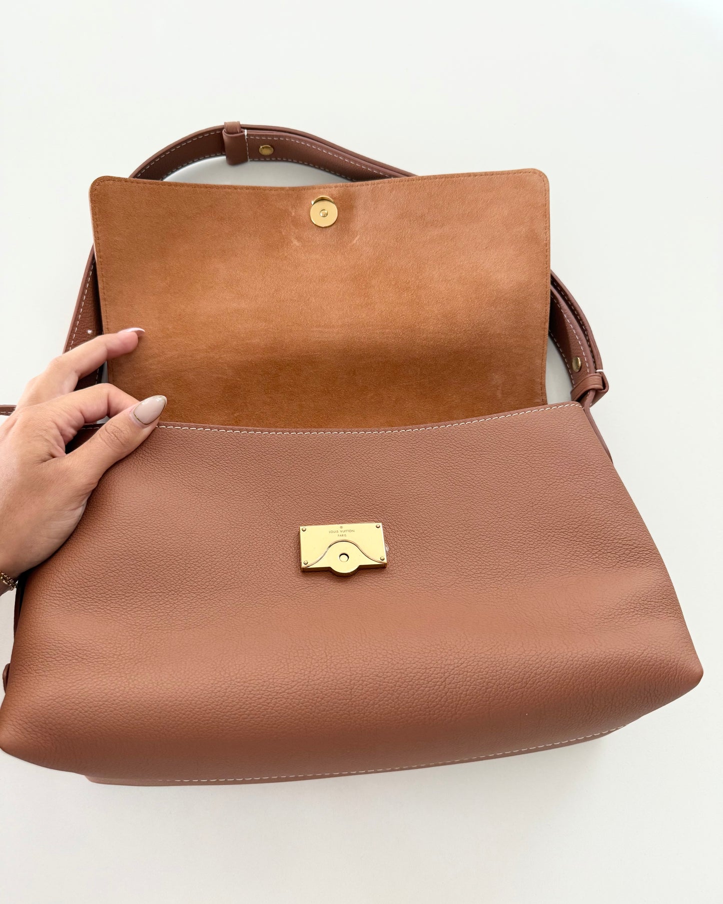 Louis Vuitton Cognac Leather Low Key Messenger Bag