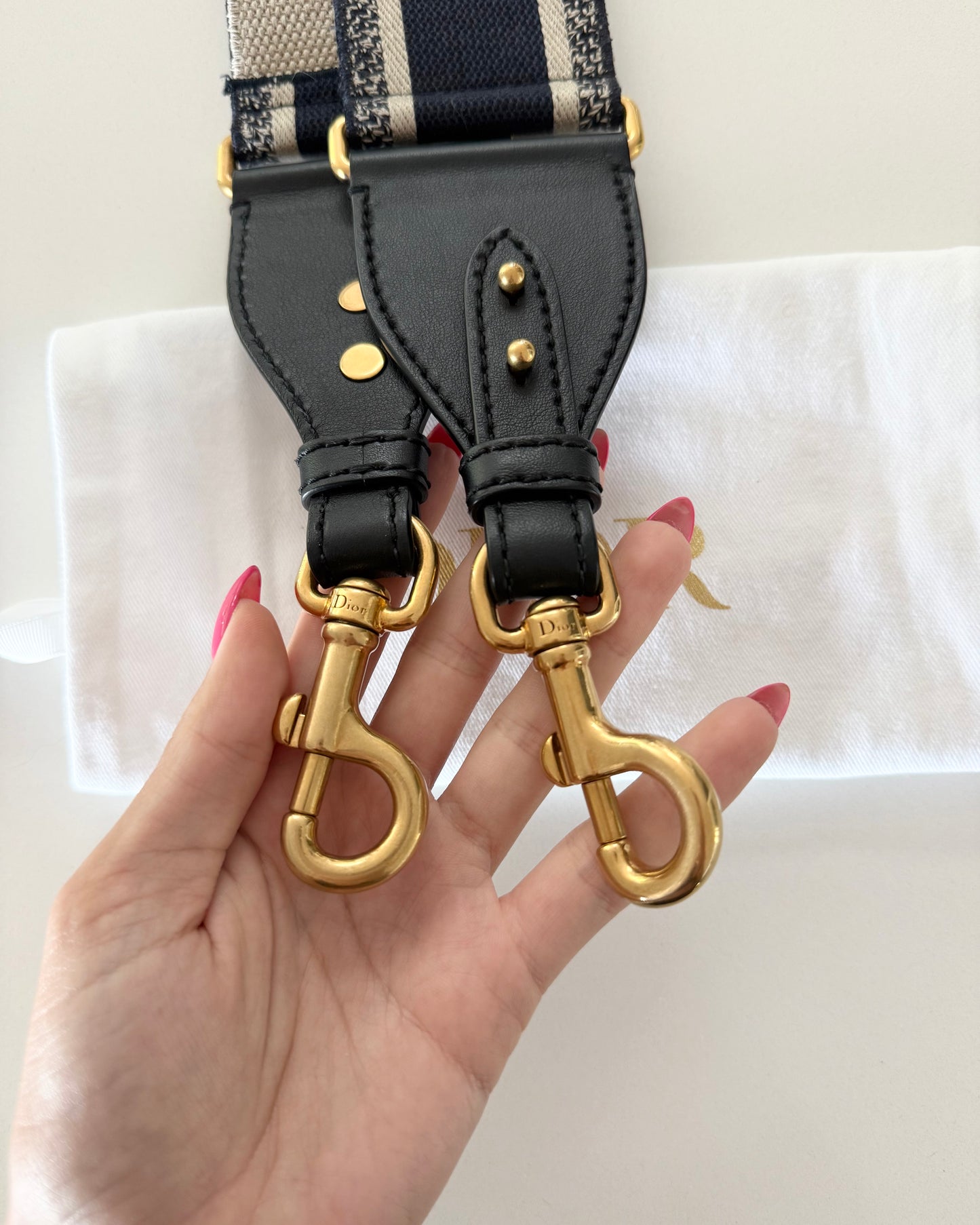 Christian Dior Blue Logo Guitar Strap
