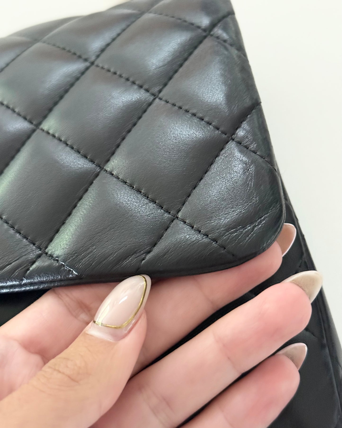 Chanel Black Quilted Lambskin Classic Jumbo