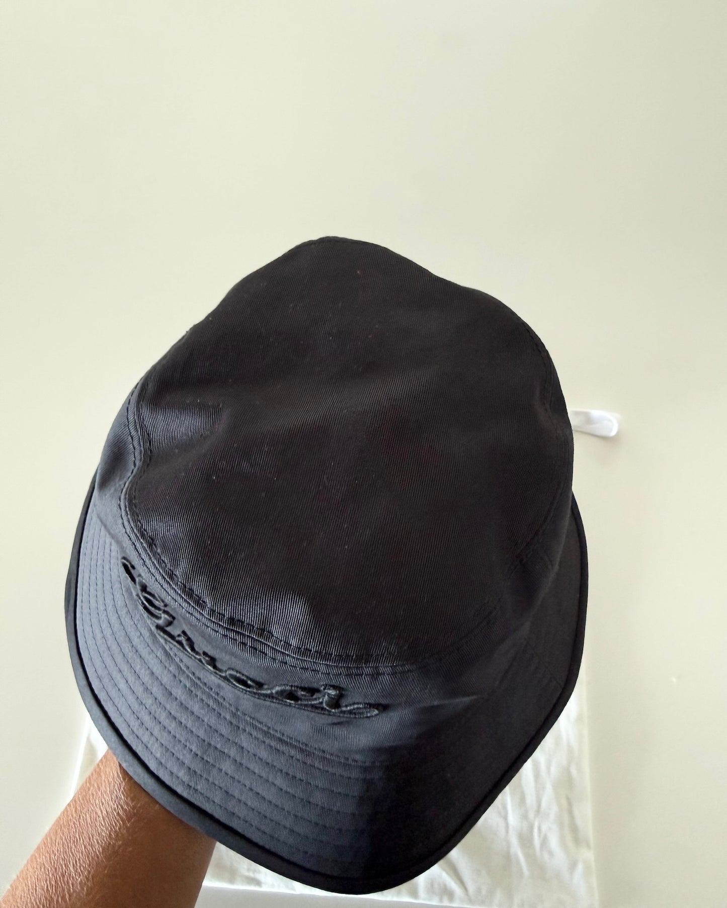 Gucci Black Cotton Logo Bucket Hat Size M