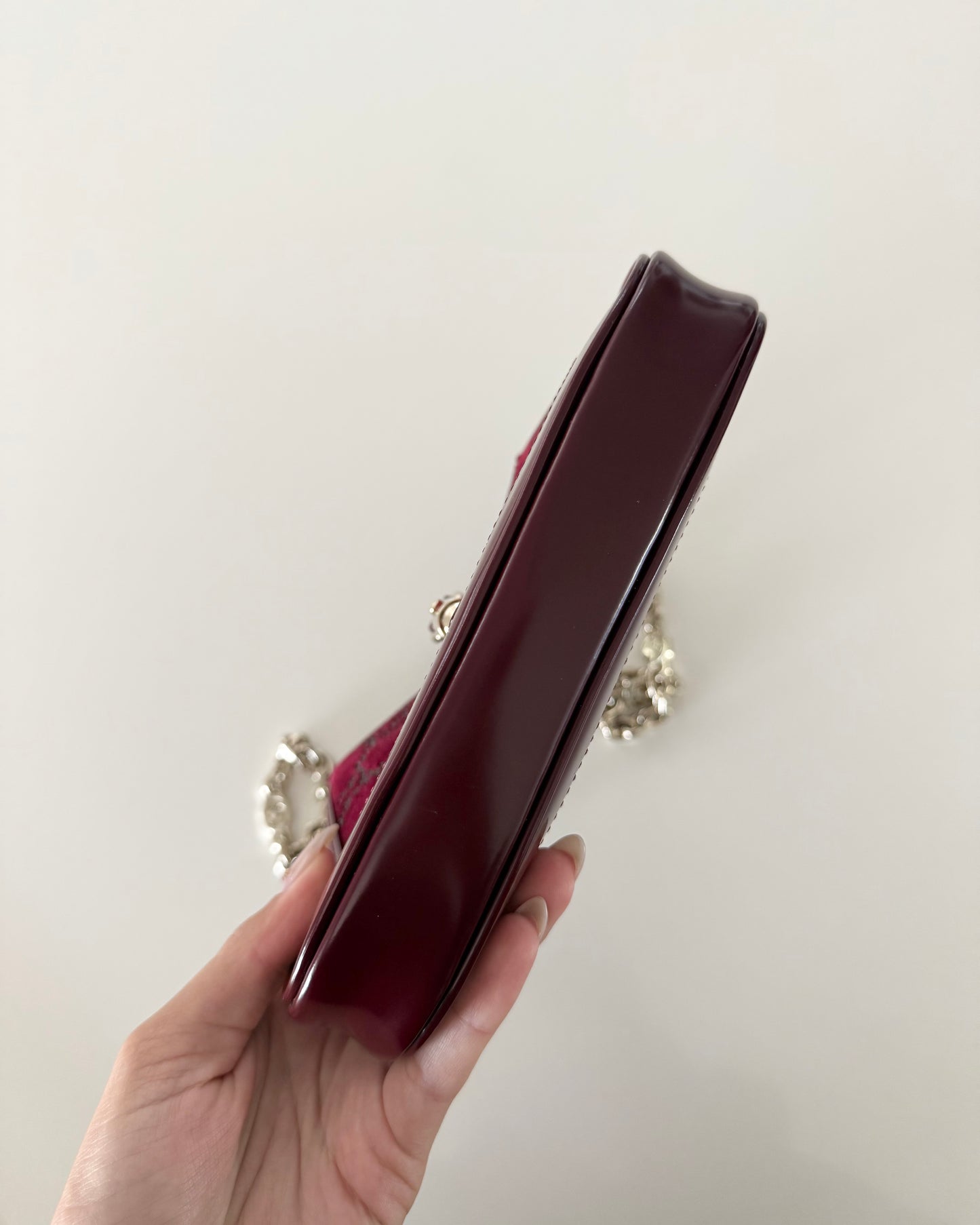 Gucci Burgundy Crystal and Velvet 1961 Mini Jackie