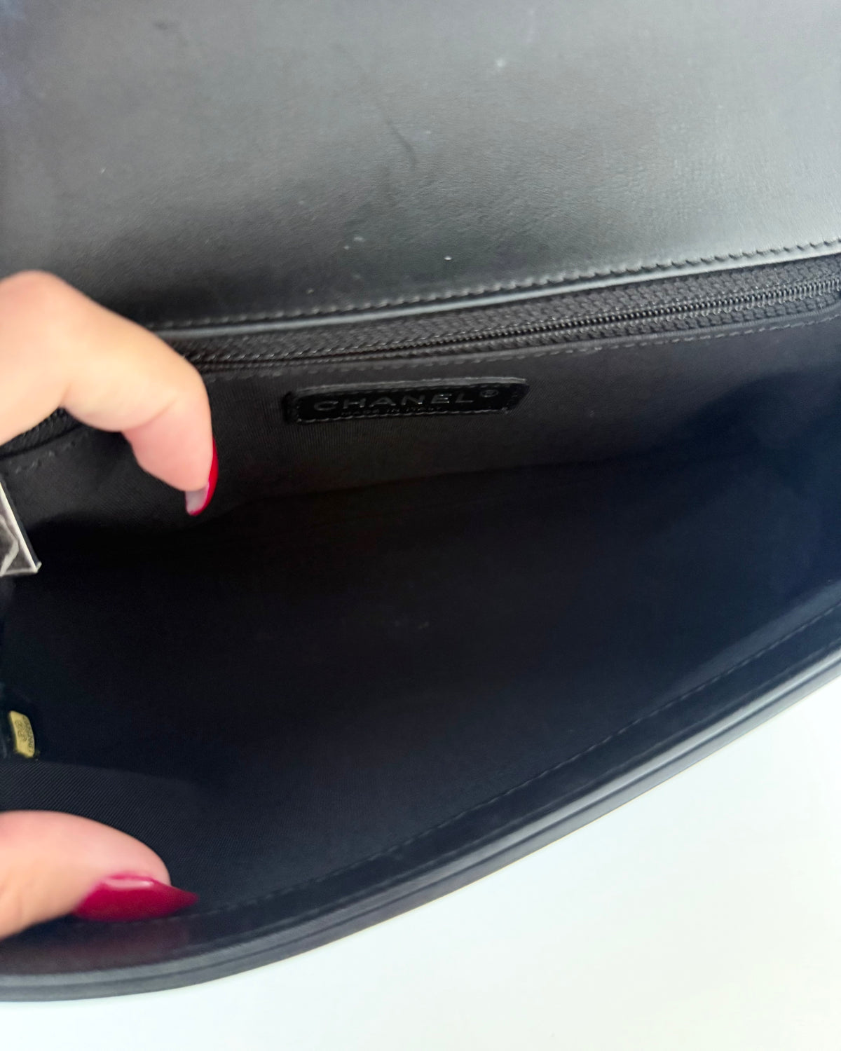 Chanel Black Large Boy Bag with Ruthenium Hardware 19 series from 2014