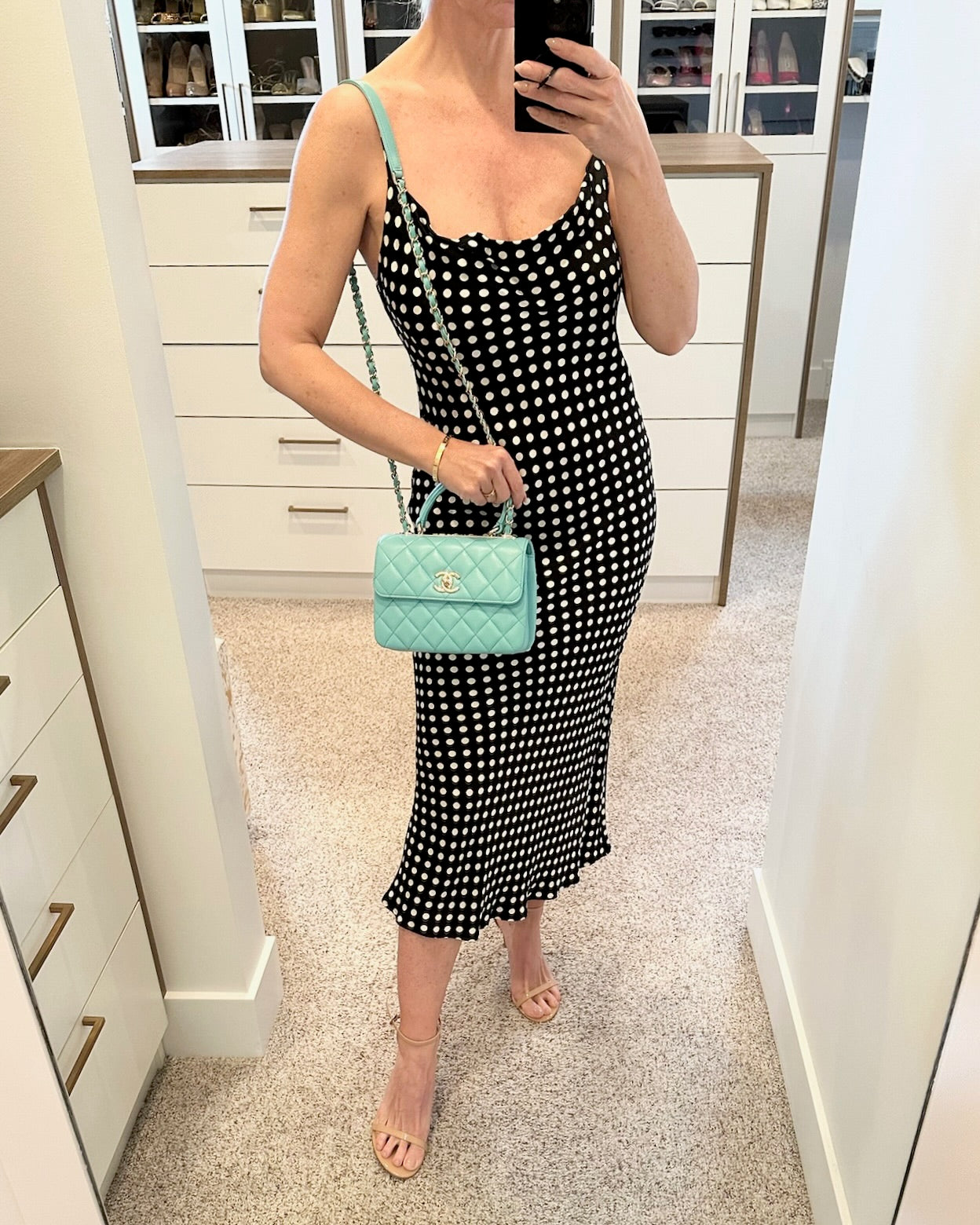 Chanel Tiffany Blue Lambskin Quilted Mini Trendy
