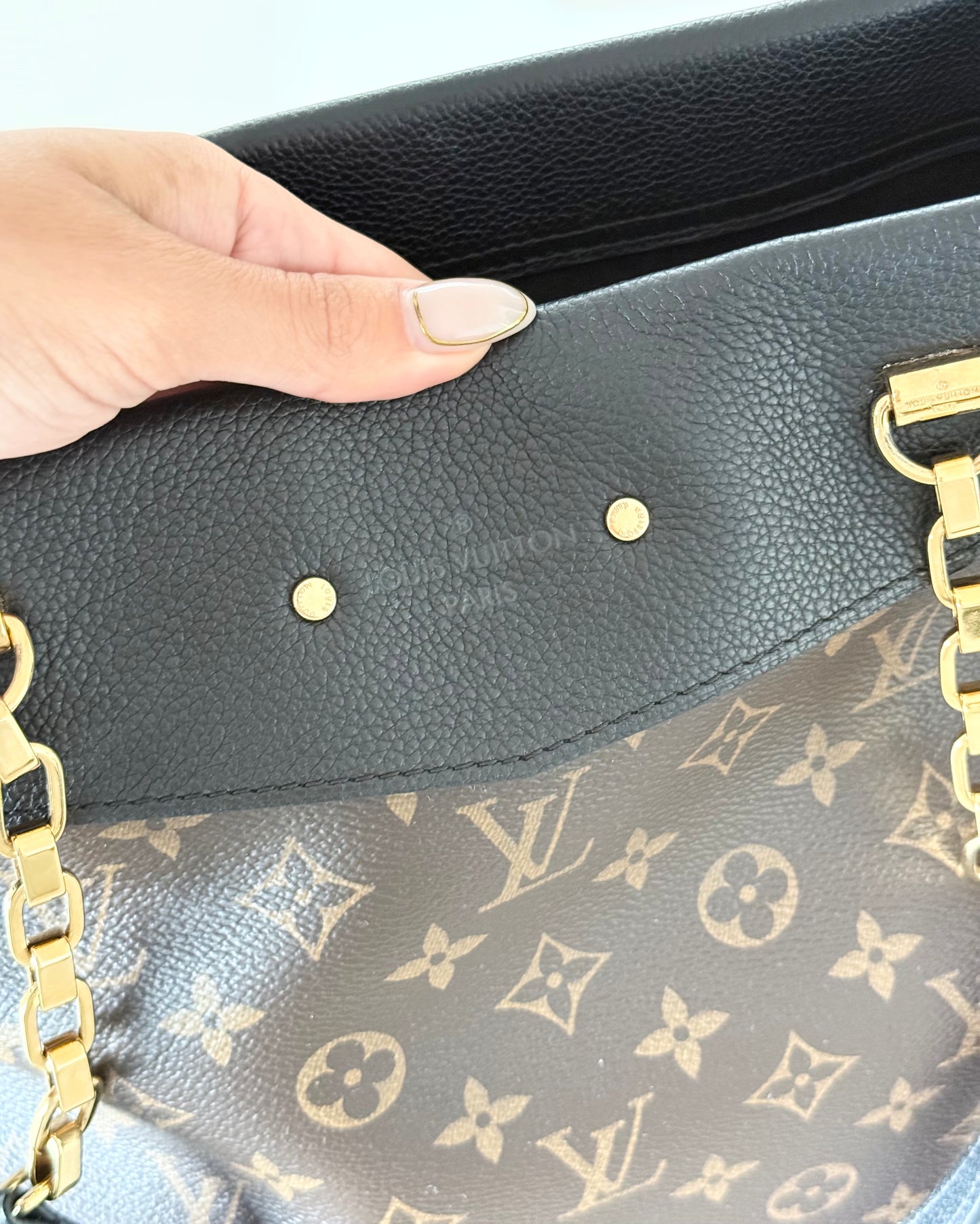Louis Vuitton Monogram and Black Pallas Shopper Tote from 2016