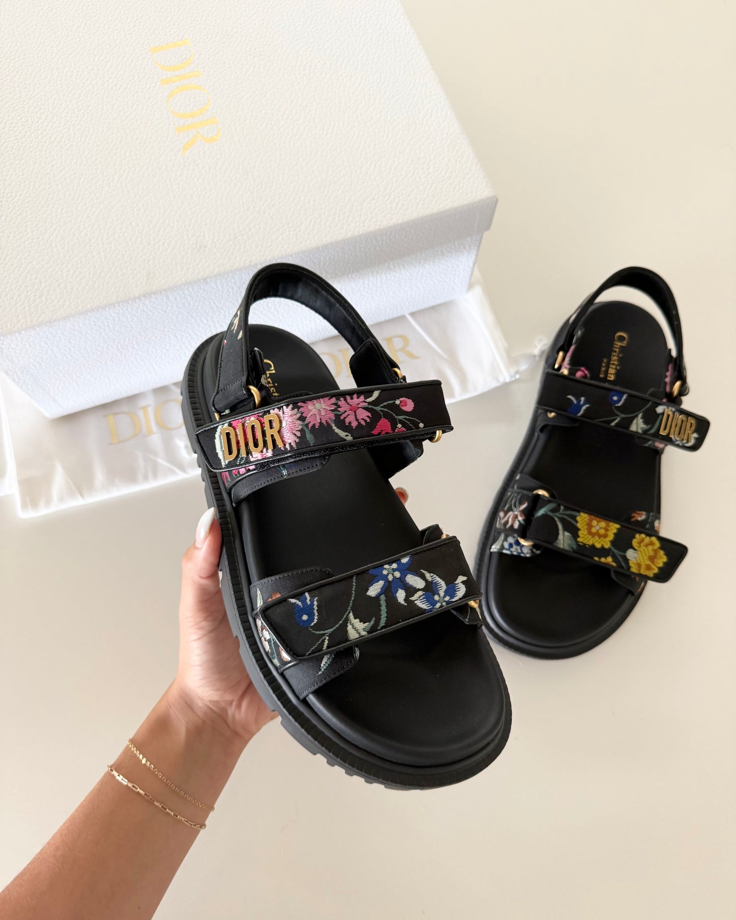Christian Dior Floral Dioract Dad Sandals Size 39