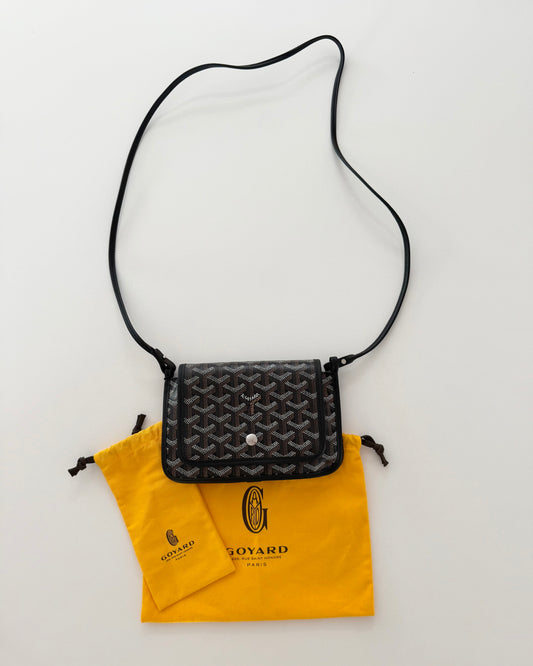 Goyard Black/Brown Chevron Print Coated Canvas Plumet Crossbody Bag