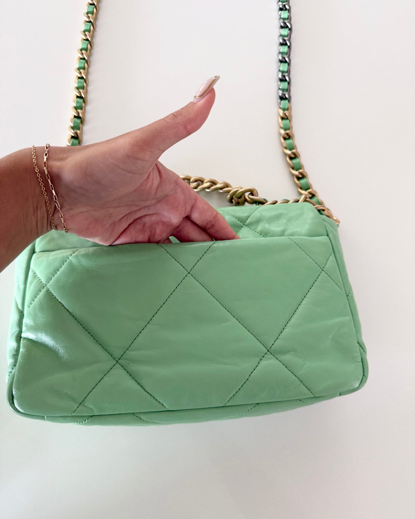 Chanel Mint Green Goatskin Small 19 Bag